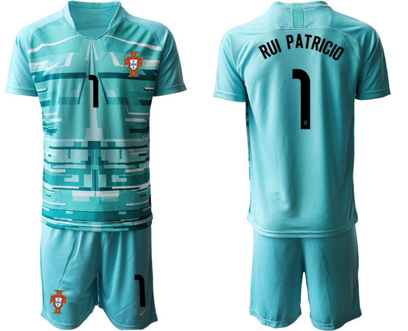 Men 2021 European Cup Portugal blue goalkeeper #1 Soccer Jerseys1